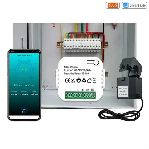 Smart Life Tuya WIFI 1CH Mini Power Energy Monitor Clamp Meter 240V 80A Single phase