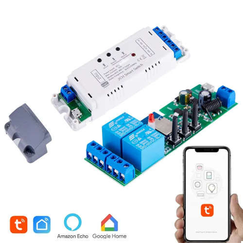 Smart Life Tuya WIFI 2CH 5V or 7-32V Door Gate Garage Opener Inching Relay Module with RF433Mhz