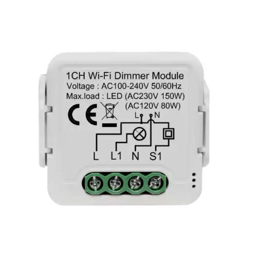 Smart Life Tuya WIFI 1CH 150W LED Light Dimmer Smart Switch (White)
