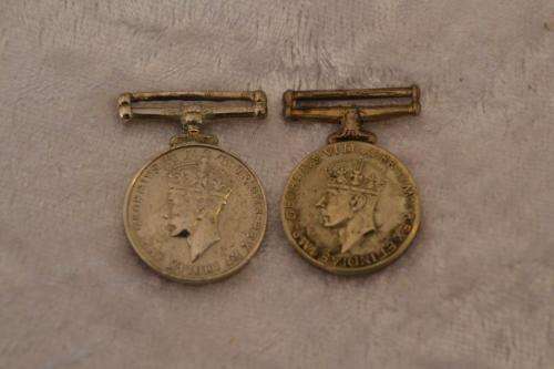 Miniature WWII British War medal. Bid per medal. 2 Available. Nickle.
