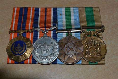 Full Size SADF group of 4. Pro Patria, GSM, Unitas, 10 year.