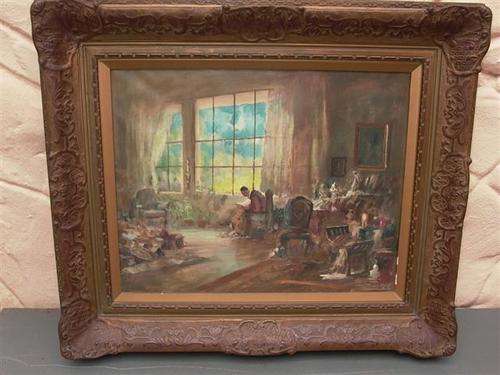 The antique collector. Painted by the famous Hungarian artist Pezzely.