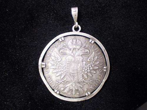 1780 Mother Theresa Thaler set in a silver mount for use as a pendant