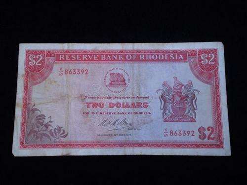 Reserve bank of Rhodesia $2 note