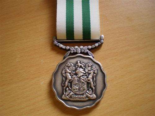 Full size SADF Good service medal (SILVER).