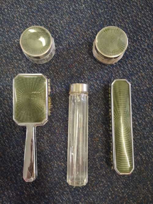 Antique 5 piece brush set