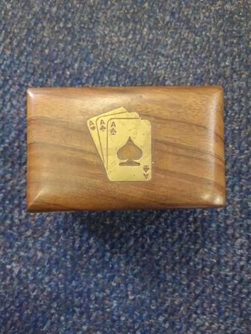 Antique wooden card holder