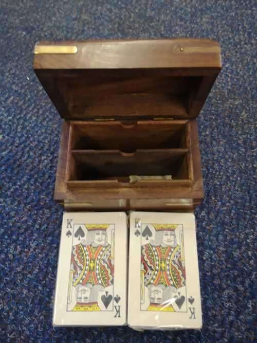 Antique wooden card holder