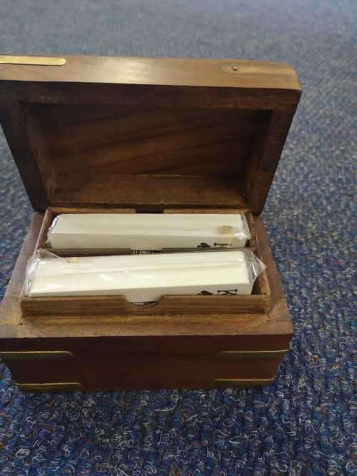 Antique wooden card holder