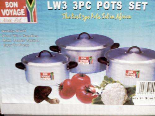 BON VOYAGE- 3 PC POT SET- 3 POTS crazy sale 4 SETS ON Auction
