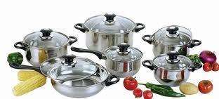 12 PC -STAINLESS STEEL POT SET -ELEGANT STYLE-NEW SERIES" CRAZY MONTH-END AUCTION !!! 5 AVAILABLE