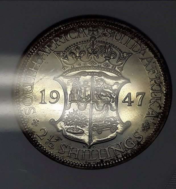 CrAzY R1 - 1947 PF 65 Halfcrown-2.5shillings`TOP Gem Proof` only 2600 minted, Anacs- grab n` bargain