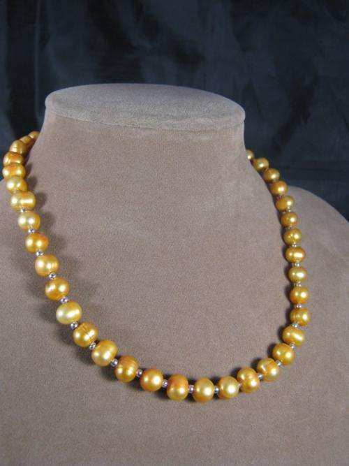 10mm HUGE gold freshwater pearl necklace