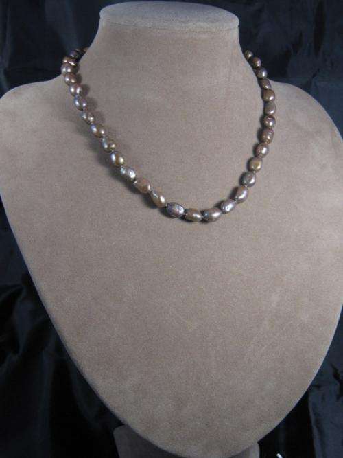 HUGE 12mm gold freshwater pearl necklace