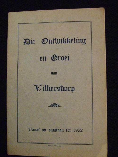 Die ontwikkeling en groei van Villiersdorp vanaf sy ontstaan tot 1952