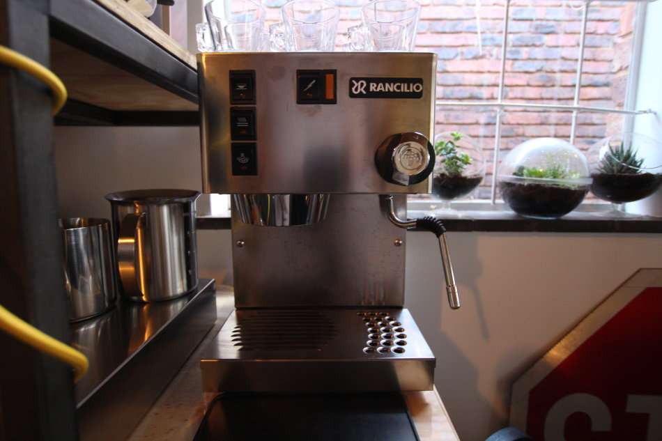 Rancilio Silvia M V5 Espresso Machine + Rocky Grinder with Doser + Stainless Steel Inox Base Drawers