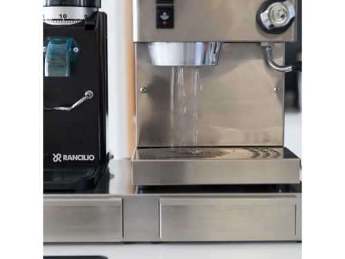 Rancilio Silvia M V5 Espresso Machine + Rocky Grinder with Doser + Stainless Steel Inox Base Drawers