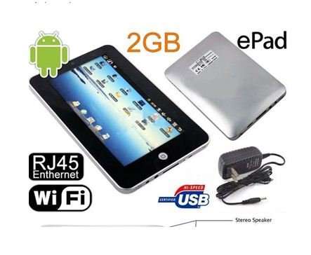 Amazing Price on 7'' Android 1.9 Tablet PC 256MB + 3G + 8Gig Memory Card!! FREE SHIPPING!