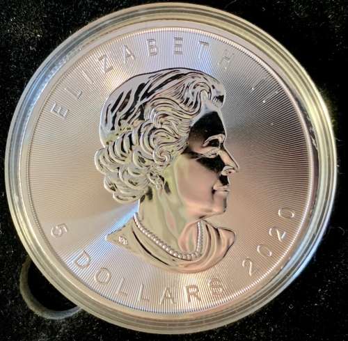 2020 Royal Canadian Mint Maple Leaf 1oz Pure Fine Silver Bullion Coin in Capsule