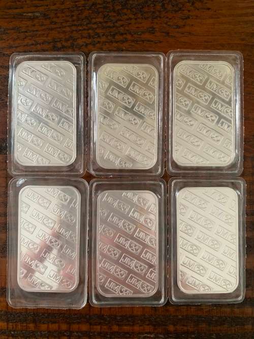 1 Troy oz Johnson Matthey Bar in 999.9% Pure Solid Silver