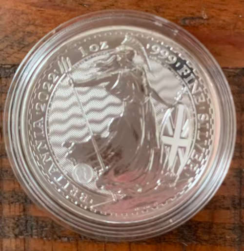 2022 Britannia 1oz Pure Fine Silver Bullion Coin in Capsule