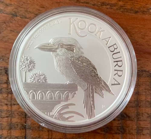 2022 Australian Kookaburra 1oz Pure Fine Silver Bullion Coin in Capsule