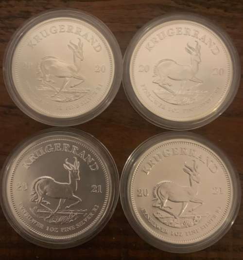 4x Krugerrand 1oz Pure Fine Silver Bullion Coin in Capsule
