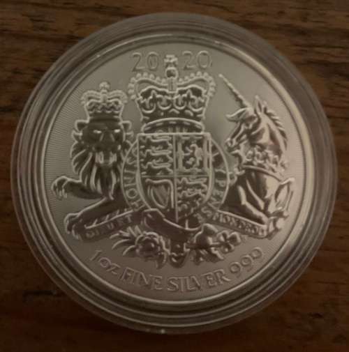 2020 British Royal Arms 1oz Pure Fine Silver Bullion Coin in capsule