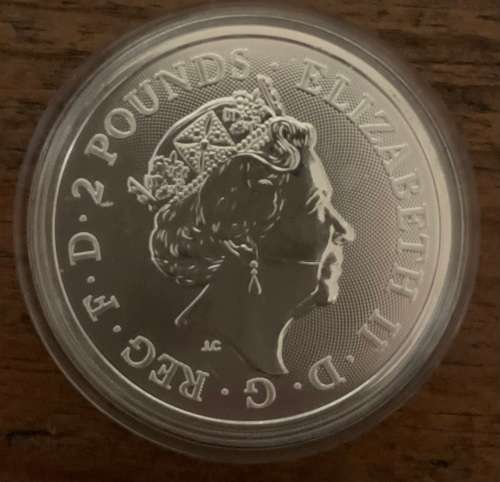 2020 British Royal Arms 1oz Pure Fine Silver Bullion Coin in capsule