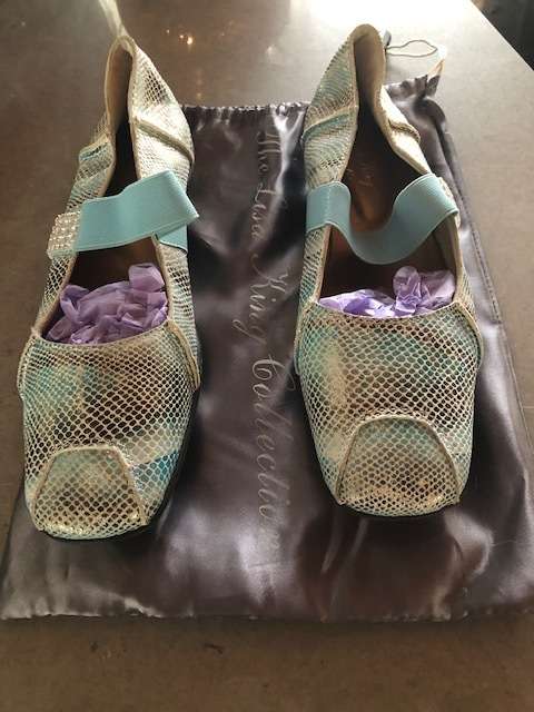 Lisa King Princess Loafers - Turqoise Snake