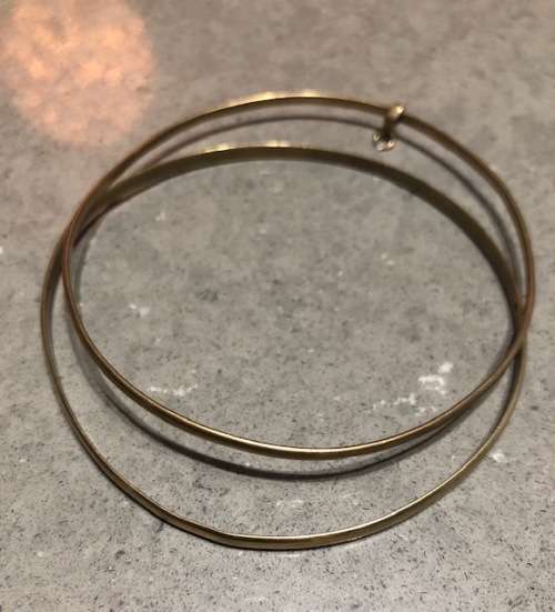 2 X Gold Stacking Bangles - 1mm