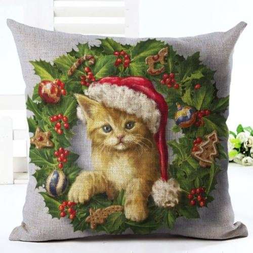 Decor Cat Christmas cushion cover