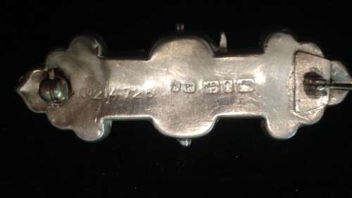 Victorian solid silver sweetheart brooch Thistle and holding hands rare circa 1893