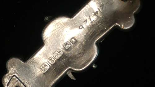 Victorian solid silver sweetheart brooch Thistle and holding hands rare circa 1893