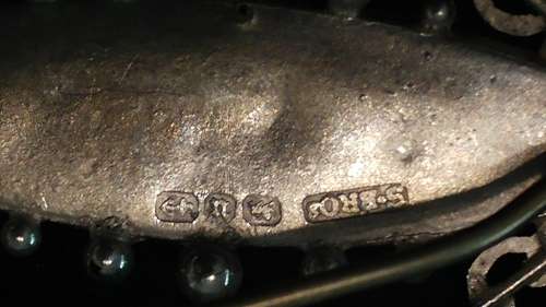 Victorian solid silver sweetheart brooch Ivy and Hearts rare circa 1893 / 1894