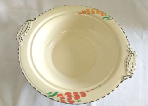 Handpainted Burleighware Art Deco Lupin pattern serving dish and 3 tea cups