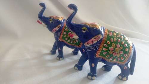 Stunning pair of hand painted Indian Elephants