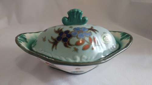 Very Rare and Beautiful Gouda Butter Dish Dahlia 1952