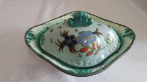 Very Rare and Beautiful Gouda Butter Dish Dahlia 1952