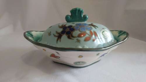 Very Rare and Beautiful Gouda Butter Dish Dahlia 1952
