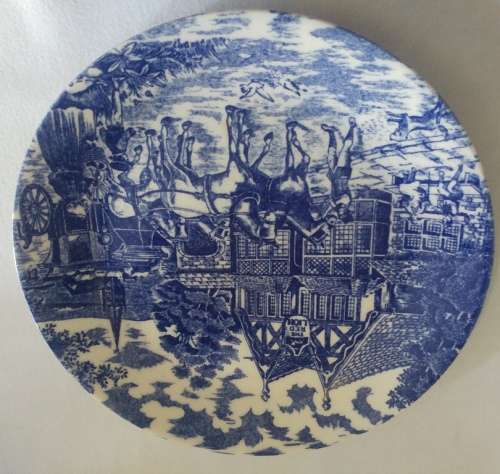 Decorative Blue and white ceramic plates 15-piece collection including salt and pepper handpainted