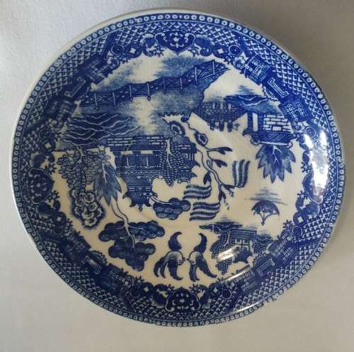 Decorative Blue and white ceramic plates 15-piece collection including salt and pepper handpainted