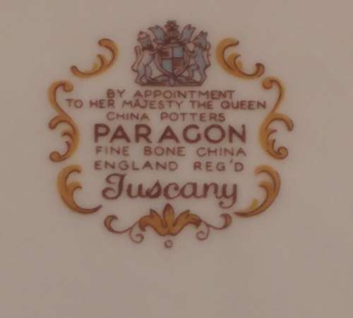 Elegant Paragon Tuscany Blue, White and gold design fine bone China Tea Trio 1952-1956