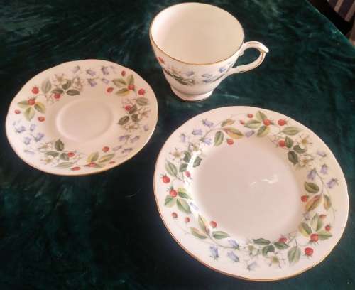 Delightful Strawberry fields Duchess fine bone China Tea Trio
