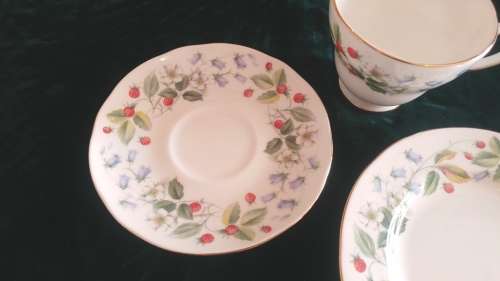 Delightful Strawberry fields Duchess fine bone China Tea Trio