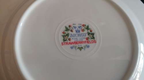 Delightful Strawberry fields Duchess fine bone China Tea Trio