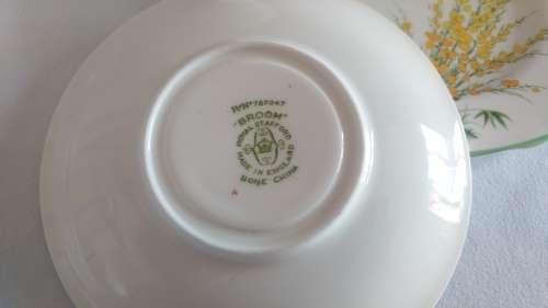 Delightful in yellow and green Royal Stafford Broom pattern Trio