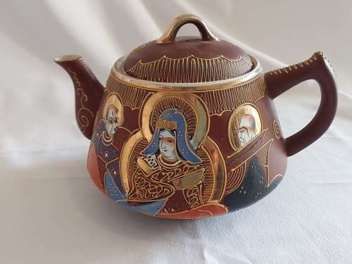 Satsuma Japanese stunning Moriage eggshell porcelain Teapot