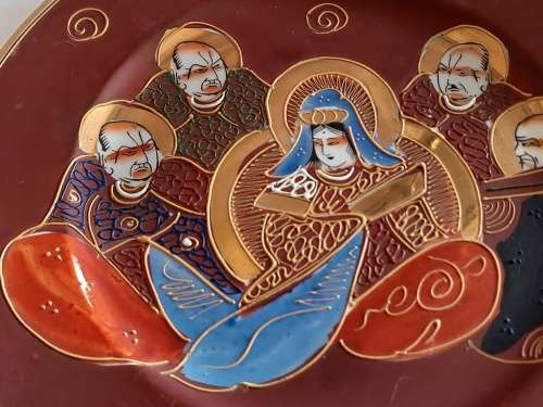 Satsuma Japanese stunning Moriage eggshell porcelain Cake plate large