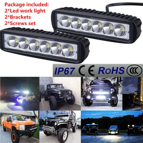 ***2x 18W flood 6LED Work Light Car Truck Boat Driving Fog Offroad***